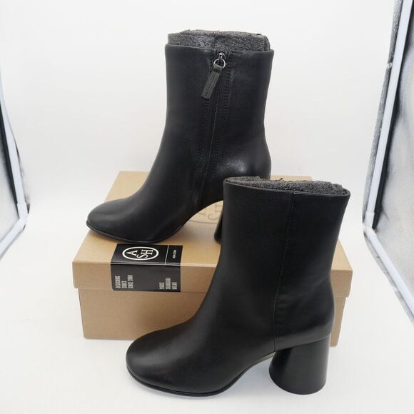 NEW Ash Clone Women's 6 Size 36 Round Heel Zip Up Ankle Boots Black Leather - Picture 5 of 11